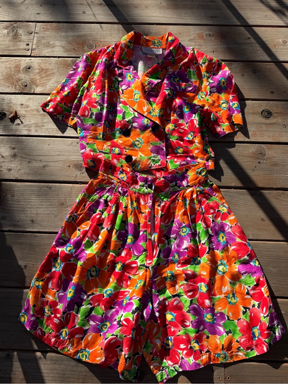 Vintage Rampage Products Floral Two-Piece Set/100% Cotton S